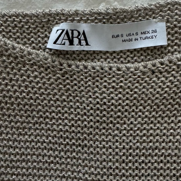 NWOT-Zara Metallic Thread Dress - Picture 5 of 5